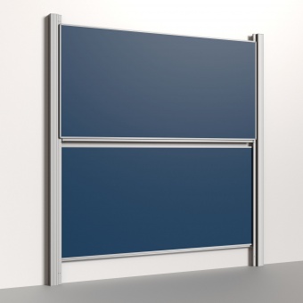 Pylonentafel, 250x120 cm, 2-flächig, höhenverstellbar, Stahlemaille blau 